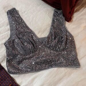 Sparkle v neck top